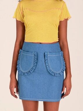 Eliza Faulkner Made in Canada Tate Denim Skirt with Pockets